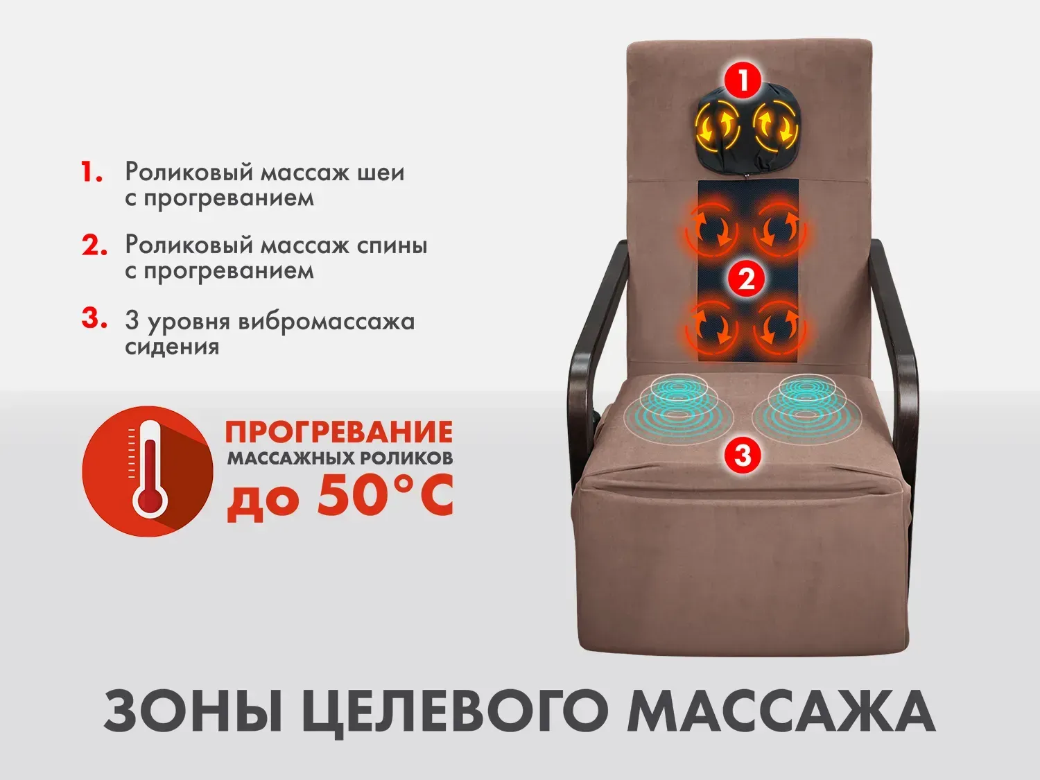 Массажное кресло качалка FUJIMO SOHO Plus F2009 Шоколад (TONY8) 
									арт. F2009 TCX Шоколад (TONY8)