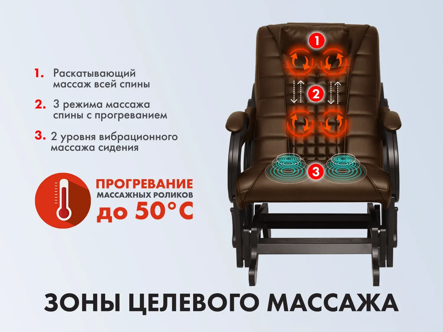 Массажное кресло-глайдер EGO Balance EG2003 шоколад