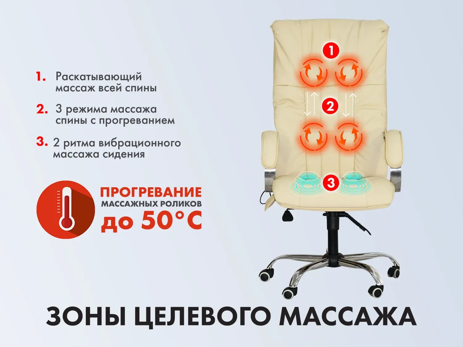 Офисное массажное кресло EGO Boss EG1001 крем