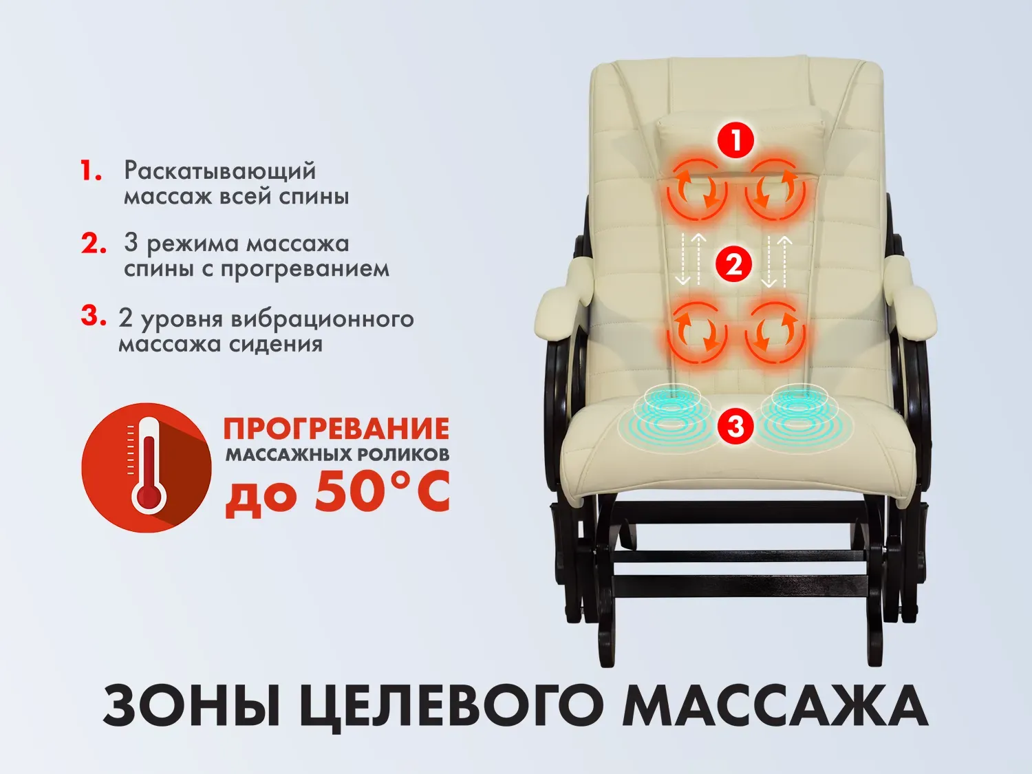 Массажное кресло-глайдер EGO Balance EG2003 крем