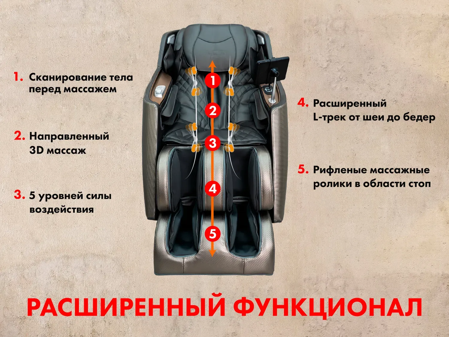 Массажное кресло FUJIMO KENKO F623 Графит 
									арт. F623 Графит
